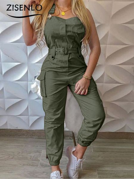 

women's jumpsuits rompers women's leisure frock jumpsuit belt sleeveless bib pants simple constraint pants jumpsuit women bodysuit, Black;white