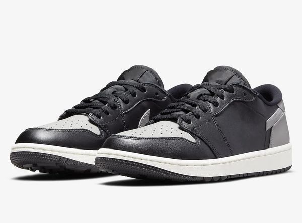 

basketball shoes jumpman 1 low golf shadow black sail medium grey outdoor sneaker sports with original box