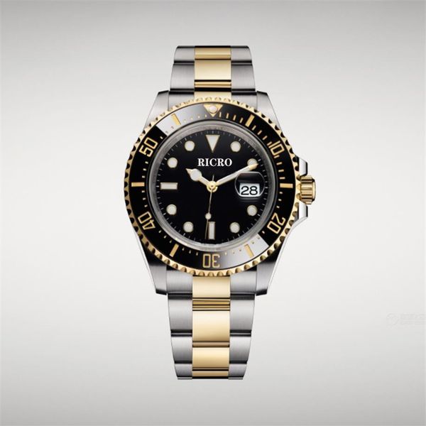 

automatic mechanical men's watch dial 43 mm luminous feature calendar ceramic ring mouth leisure sports2910, Slivery;brown