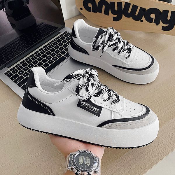

dress shoes chunky men platform sneakers breathable casual sports ly big head designer vulcanized tenis masculino 230223, Black