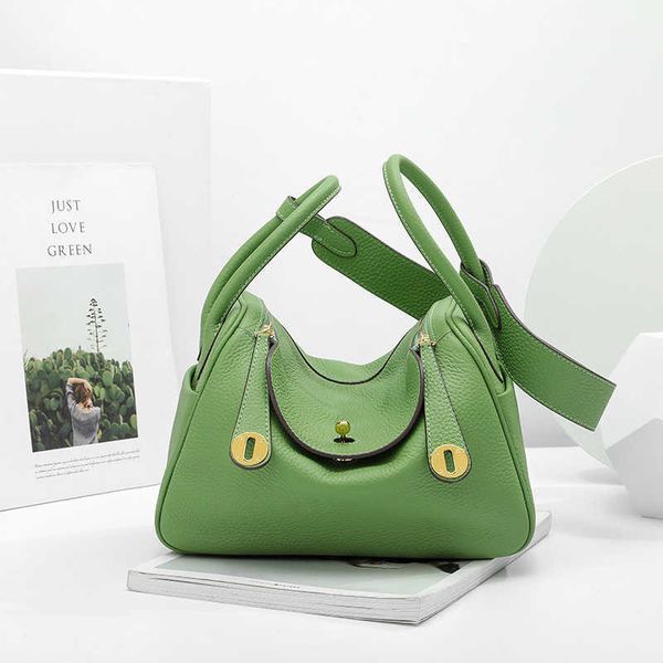 

h lind casual bag 2023 new lindi bag leather lychee grain cowhide messenger hand feminine goddess small mini female