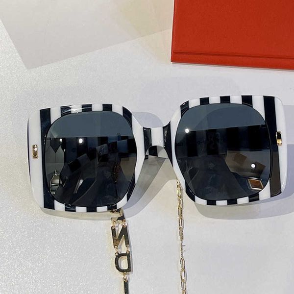 

luxury brand designer square sunglasses for women metal frame rimless shades gradient lens chain new fashion factory sun glasses 70%off n1g2, White;black