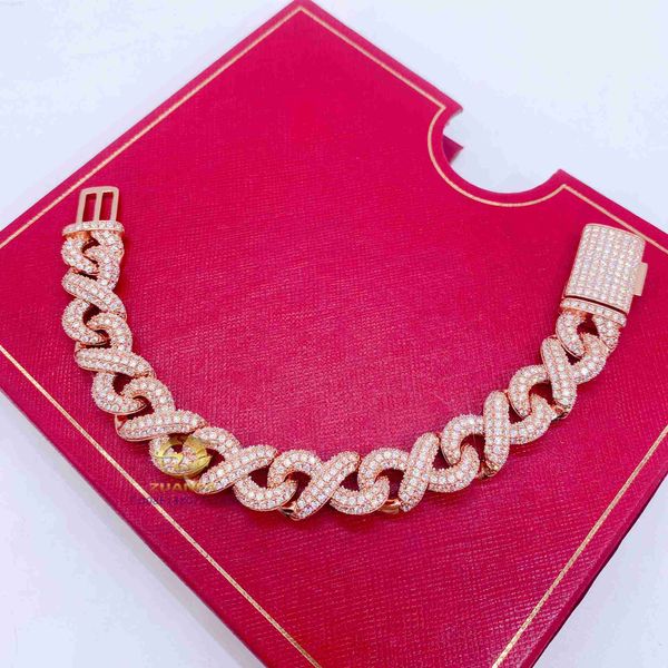 

aleinfinity style moissanite cuban link hip hop jewelry cuban bracelet, Silver