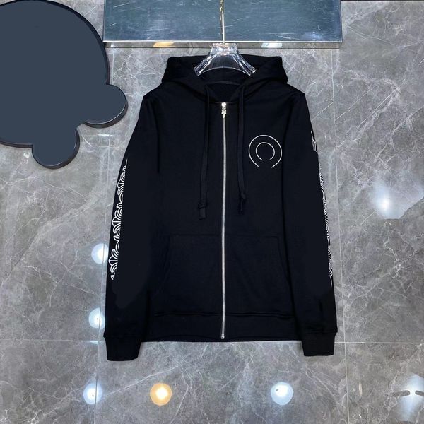 

designer mens hoodies long sleeve hoodie long sleeve zipper jacket loose coat hooded men woman hip hop top, Black