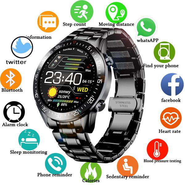 

wristwatches lige steel band digital watch men sport es electronic led male wrist for clock waterproof bluetooth hour 230223, Slivery;brown