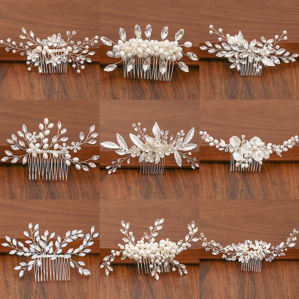 

hair clips barrettes silver color pearl rhinestone wedding hair combs hair accessories for women accessories hair ornaments jewelry bridal h, Golden;silver