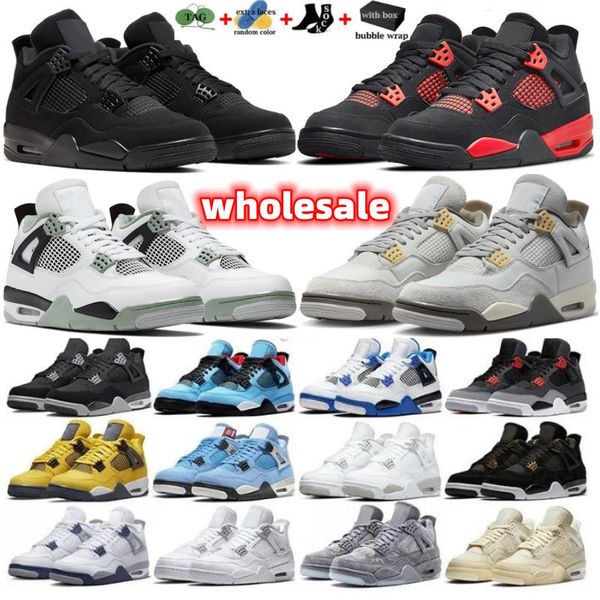

4 4s basketball shoes se craft pn dust military black cat canvas university blue red thunder 4s men women trainers outdoor sports sneakers