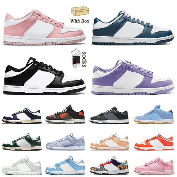 

men skate trainers platform low running shoes men women dunks with box valerian blue pandag black white unc triple pink velvet off chunky