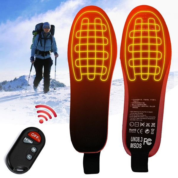 

shoe parts accessories usb heated shoe insoles remote control 4.2v 2100ma heating insoles rechargeable electric heated insoles warm sock pad, White;pink