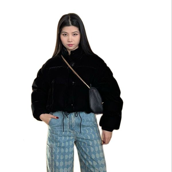 

women's jackets black warm short cotton jacket 230223, Black;brown