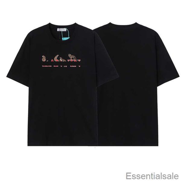 

2023 designer t shirts lanvins men's womens short sleeve tees summer cotton luxury cheetah pattern casual loose crewneck frn8, White;black