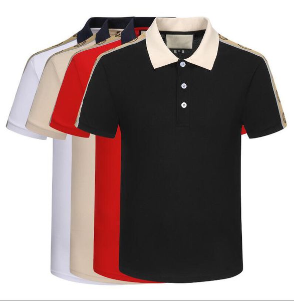 

luxurys designers polos summer mens women's brown shoulder strap panel polo shirt ggity men turn down collar casual brand man polos 10, White;black