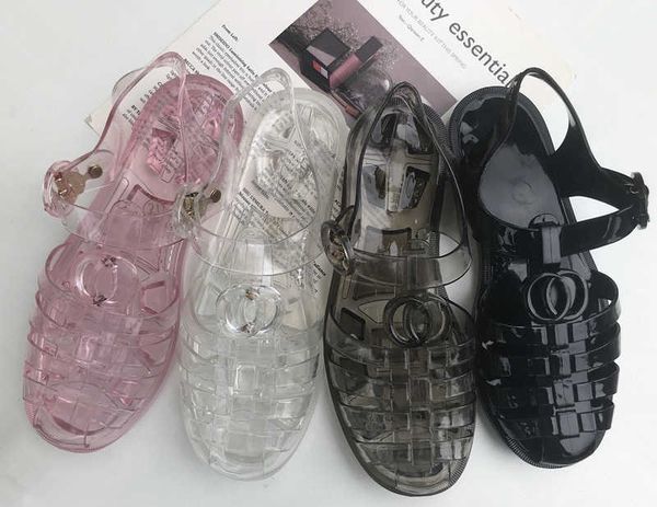 

designers women sandal classic rubber slippers jelly slippers beach flat casual shoe alphabet g pink transparent clear candy colors outdoor, Black