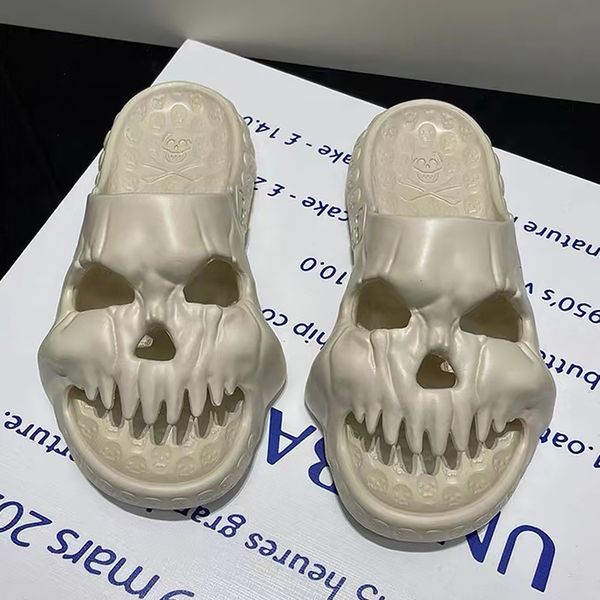 

slippers warrior men for home chic indoor outdoor shoes non slip comfortable skull retro trend beach sandals 230223, Black