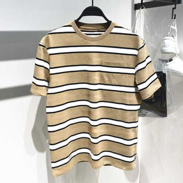 

men's plus size cotton t shirt designer shirts striped color contrast pullover men and women luxury t-shirts fashion solid color simple, White;black