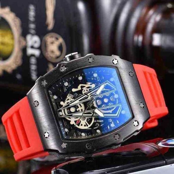 

reloj wrist watch richa 2022 arrival es sport luxury hombre casual relogio masculino military army leather mens for men mechanics agea, Black;brown