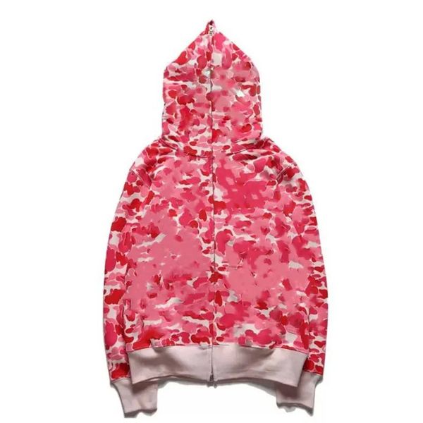 

mens designer hoodies zip up shark jackets long sleeve hooded coats loose camouflage jacket print woman hoody uiag, Black