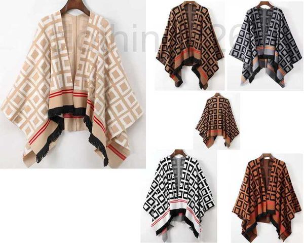 

designer women womans cloak with printed high quallity autumn spring winter cardigan design knitting fringe 29no, Black