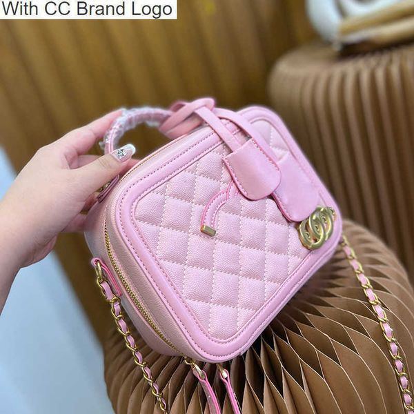 

cc cosmetic bags & cases pink designer cosmetic bag women mini chain tote handbag shoulder bags travelling toilet cases wash capacity makeup