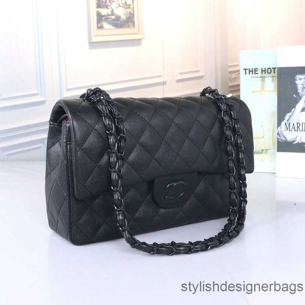 

crossbody bag 2023 new designer- women classic flap bag handbag lady fashion silver black chain shoulder messenger bag 0223v23