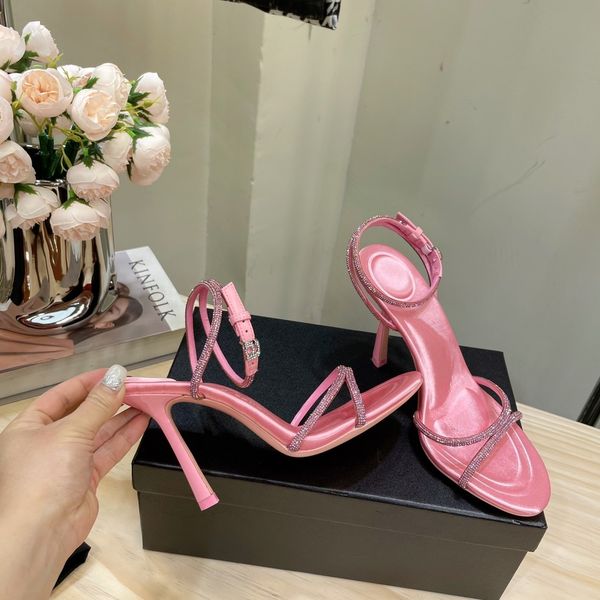 

new lady sandals designer slippers women high heels pointed toe thin rhinestone pumps flip flops style summer spring multi function slipper, Black