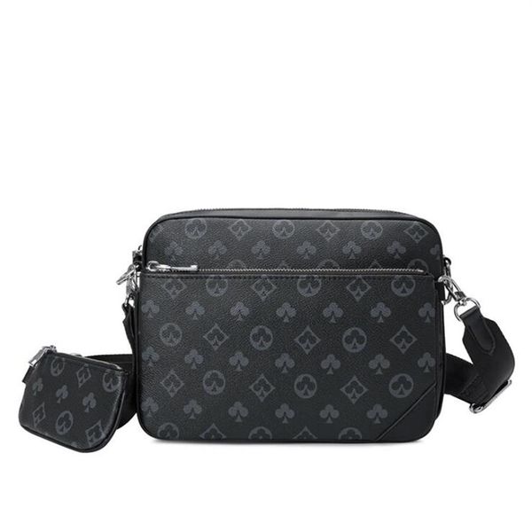 

duo shadow leather messenger set bags sprinter soft mono mens crossbody bag women shoulder handbag embossed purse wallets 2pic set2853