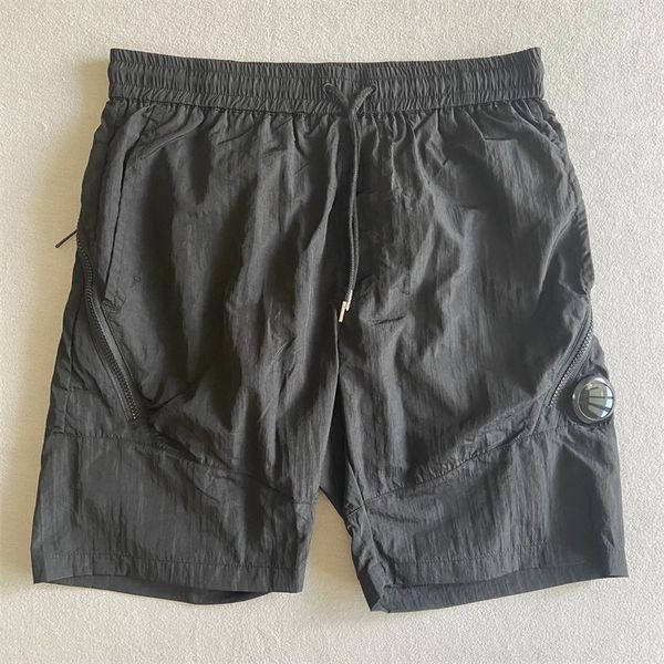

summer swim short men sweatpants lens nylon track shorts zip pocket streetwear breathable quick drying beach shorts man, White;black