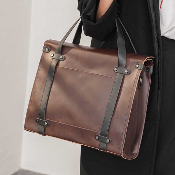 

briefcases korean version large capacity handbag leisure business briefcase one shoulder diagonal computer men's bag 230223