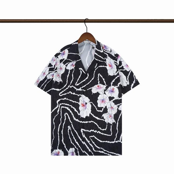 

ss2023 europe and america men's shirts fashion flower tiger print party casual buttons short sleeve hawaiian shirt suit summer beach st, White;black