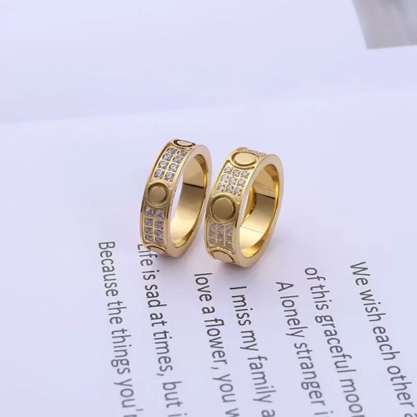 

fashion luxury ring designer ring couples diamond screw ring ladies titanium gold plated never fade non allergic jewelry gifts ladies men s, Silver