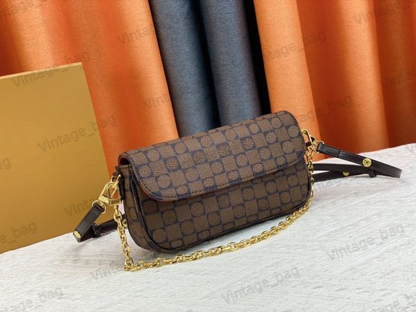 

wallet on chain ivy handle bags ladies handbag monograms canvas luxurys shoulder crossbody bag with detachable strap chain m81911