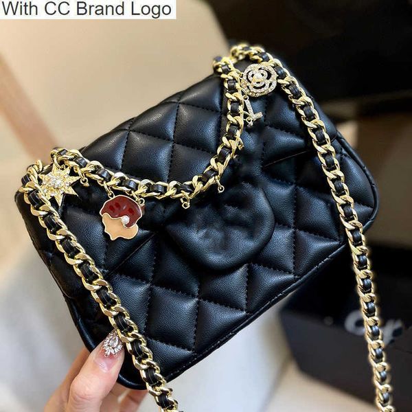 

luxury cc shoulder bags ladies solid color classic pendant shoulder bags handbags quilted matelasse caviar flap mini women crossbody designe