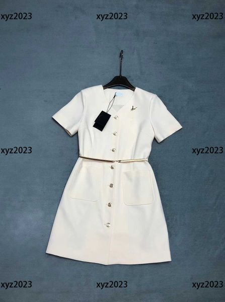 

women skirt ladies comfortable dress size s-l spring brooch decoration v-neck design trendy fashion new product feb23, Black;gray