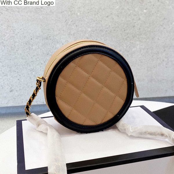 

luxury cc shoulder bags classic women round vanity bags quilted caviar leather calfskin matelasse chain crossbody bag lady cosmetic luxury d