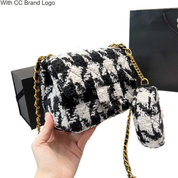

luxury cc shoulder bags classic mini flap tweed crossbody bags france brand quilted matelasse gold chain bag women shoulder handbags purse l