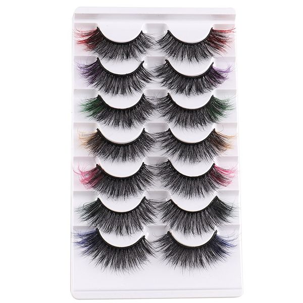 

thick natural color false eyelashes soft & light handmade reusable multilayer 3d fake lashes curly crisscross colorful eye lash full strip l