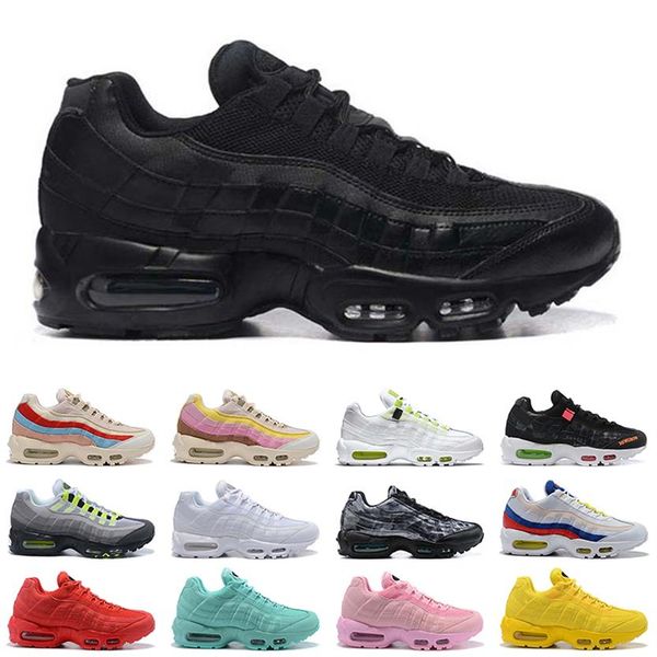 

men women 95 running shoes triple black neon worldwide womens ghost plant color laser fuchsia mens trainer2563