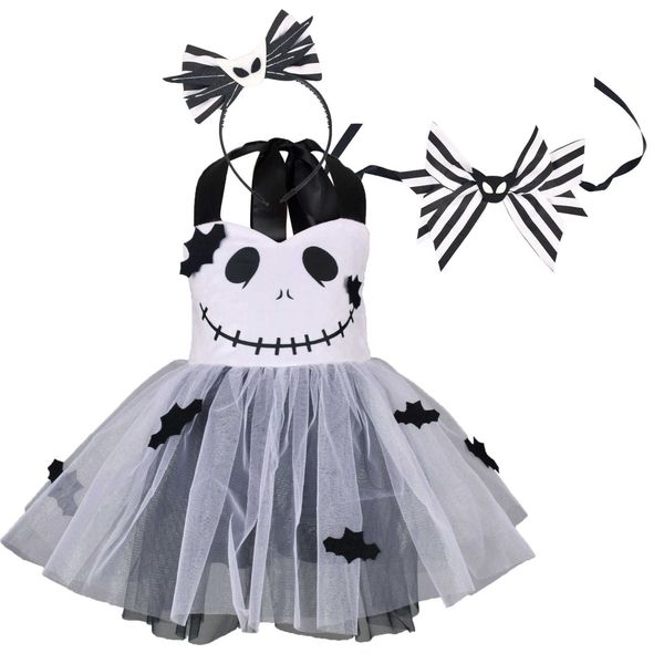 

girl's dresses halloween jack cosplay tutu costumes for kids children cartoon horror killer clothes halloween tutu dresses set for girl, Red;yellow