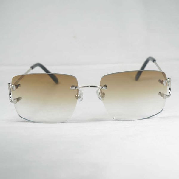 

vintage rimless square c wire sunglasses men accessories shade for summer outdoor metal eyeglasses beaching driving new fashion factory sun, White;black