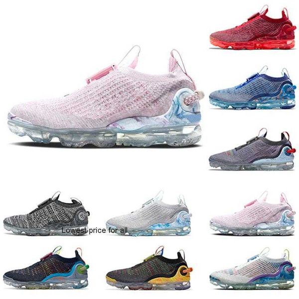 

2021 sale 2020 knit running shoes fk fly pure platinum grey black trainers breathable deep royal blue mens womens sport sneakers runners