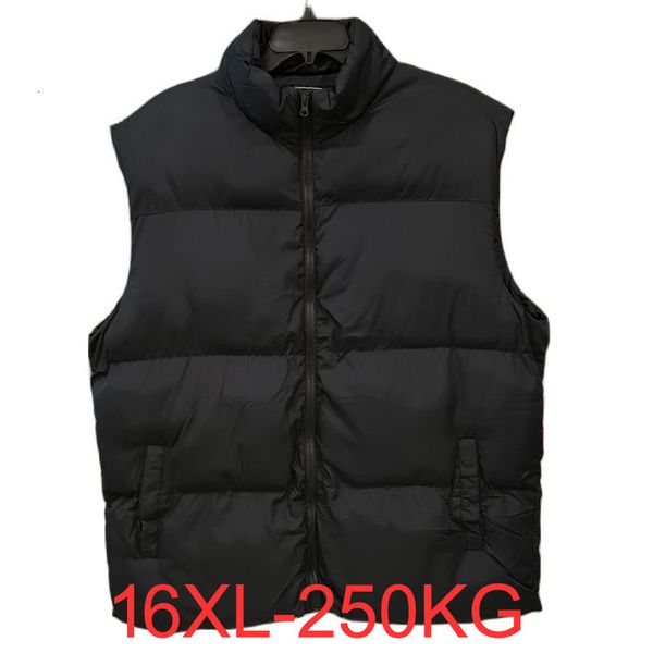 

men's vests autumn winter vest men's large 15xl 16xl waistcoat detachable cap keep warm men clothing streetwear 250kg 230223, Black;white