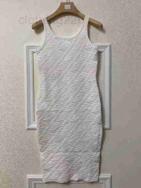 

designer 20ss women clothing runway dresses camisole 3d relief letter dress high qualiy fashion knits short sleeve stand collar ladies b9ne, Black
