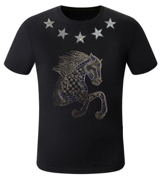 

new rhinestone men's t-shirts pullover smile streetwear men2023, White;black