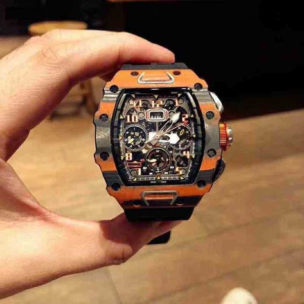 

mechanical mechanics watch richa milles r water hollow out male luxury waterproof noctilucent students female cask shaped lovers millerwatch, Black;brown