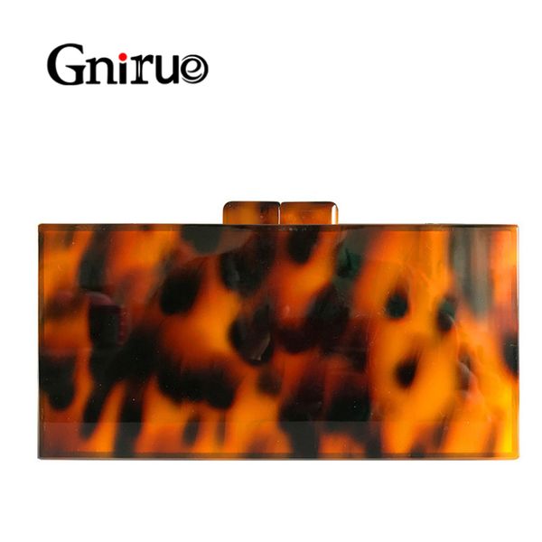 

evening bags fashion design leopard pattern acrylic clutches tortoiseshell print women messenge ladies party handbags 230223