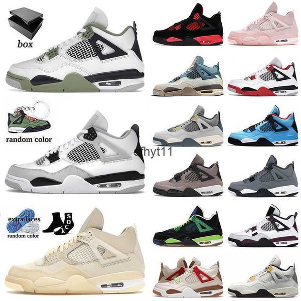 

4 4s iv jumpman mens basketball shoes j4 seafoam military black off sail pn dust thunder infrared kaws grey men women jorden