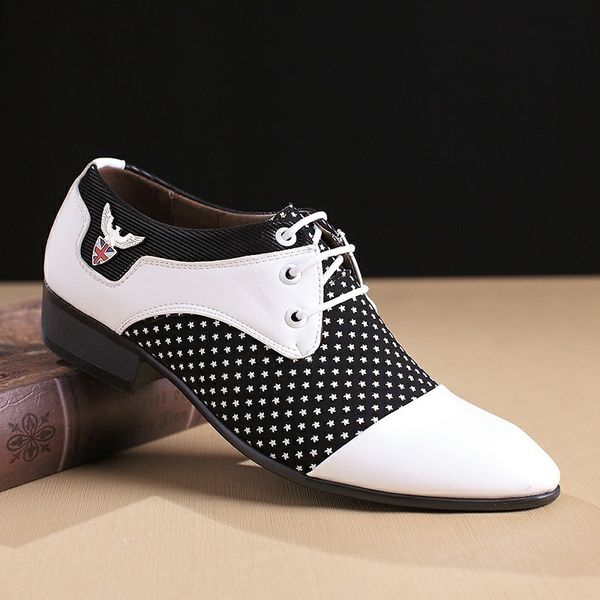 

dress shoes mens for men lace up fashion office leather comfy business man formal shoe wedding party style footwear 230223, Black