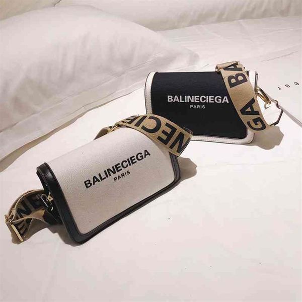 

other handbag canvas letter printed small square bag women new fashion wide shoulder strap messenger single purses316s