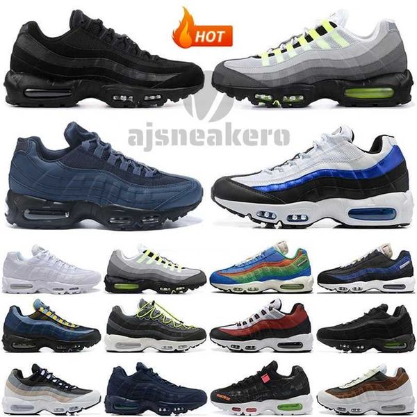 

95 airmaxs mens running shoes 95s max triple black white air neon cork greedy dark smoke grey brown sneakers 20th anniversary grape safari