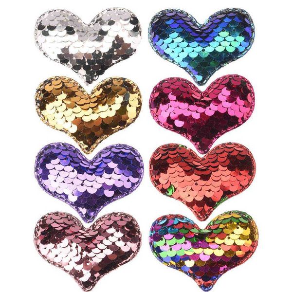

hair clips barrettes 36pcs 2inch sequin heart accessory glitter unicorn hair accessories diy headwear no hairclip hairbows barrettes for hea, Golden;silver